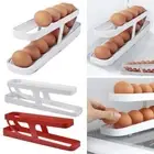 Automatic Egg Storage Rack White Egg Holder Egg Basket Kitchen Refrigerator