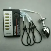Electro E-Stim Pulse Shocking Host 3 Rings 3 Size Plug Therapy Device Set BDSM%