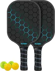 Pickle Ball Racket Set - Pickle Ball Racket, Pro Fiberglass Rackets Set | Pickle Ball Rackets with 4 Balls, Paddle Set for, Adults, Famill