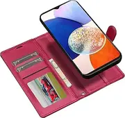 [Procarcasa] for Galaxy A34 5G Wallet Case,for Samsung A34 5G Flip Case,2 in 1 Magnetic Detachable Case with Card Holders Stand Feature PU Leather Phone Cover-Dark Hot Pink