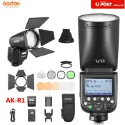 Godox V1Pro-N TTL Round Head Camera Flash For Nikon + AK-R1 Accessory Set