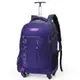 PUSH!旅遊休閒用品拉桿雙肩背包電腦包大容量輕型拉桿包20L萬向輪U57-2小號紫色 (4.8折)