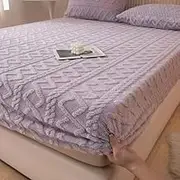 2025 New Flannel Velvet Sheets, Luxury Mattress Covers, Stretch Sheets, Super Soft Jacquard Fabric Breathable Quiet Mattress Covers