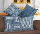 Set of 4 Natural Handmade 18"x18" Printed Cotton Decorative Sofa Cushion Cover