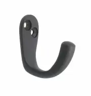 4 x Zenith ROBE HOOK SINGLE WAS4005 Hats Coat Elegant, MATTE BLACK - 40mm