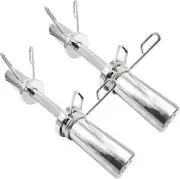 16" Olympic Dumbbell Handles, Loadable Dumbbells Bar Sets (150LBS Silver