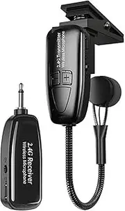 2.4G Saxophone Wirel Microphone Receiver Set Noise Reduction Prof Ional Stage Performances Noise Reduction Pickup Microphone Plug and Play Portable Handheld Mic for Sax Cello Black