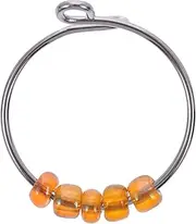 Anxiety Relief Ring Rings for Men Mens Ring Rolling Ring Adjustable for Women Dainty Trendy Ring Wire Mens Class Chic Women Ring Pressure Reduce Ring Fidget Ring Orange Glass Beads WOONEKY