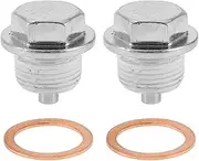 HOPESPANNER Universal Oil Drain Plug Anti Leak Oil Pan Drain Bolt Screw Thread Repair Aluminum Copper Kit with Seal Silver White Magnetic M20x1.5