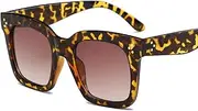 [HAOMAO] Square Big Frame Uv400 Gradient Sunglasses For Women And Men For Fishing Driving Multi Leopard