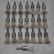 (22) Osborn Crimped End Brush 30020, 1/2" Dia, Stainless Steel Wire, 1/4" Shank