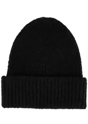 Acne Studios Korval Black Wool-blend Beanie One Size