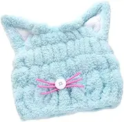 Ipetboom Cat Beard Style Hair Cap Water-Absorption Quick Dry for Bathroom Random Style