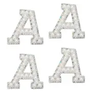 10Pack Iron on Letters Patches,4.5cm Self Adhesive Patches(White)