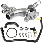 MITZONE Upgraded Aluminum Coolant Housing Water Outlet Compatible with 2011-2020 Chevrolet Cruze Sonic Trax Volt Buick Encore 1.4L with Inlet Hose and Oil Cooler Hose Replace 25193922 902-846