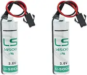 QULONG (2-Pack LS14500 3.6V 2600mah AA Li-SOCl2 Battery Non-Rechargeable Lithium Battery Replacement for TL-5104, TL-5104/S, TL4903, TL4903S with Black Plug