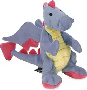 goDog Bubble Plush Dragons Squeaky Dog Toy, Chew Guard Technology - Periwinkle, Large