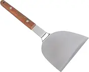Vaguelly 1pc Wooden Handle Steak Spatula Stainless Steel Turner for Home Restaurant Use Non Scratch Design for Cookware Premium Quality Kitchen Utensil