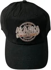 [Generic] Quality Ball Cap Hat Alaska Black Waxed Cotton Canvas The Last Frontier, Blue, One Size