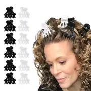 Curl Keeper Claw Clips for Thick & Thin Hair, Roller Jaw Clamps (12-Pack) - Wide