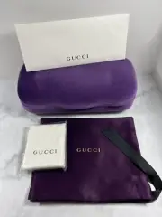 Gucci Authentic Designer Hard Velvet Clamshell Eyeglass/Sunglass Case in Purple