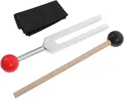 Kisangel 1 Set Yoga Healing Tuning Fork Musical Instruments for Meditation with Hammer Cleaning Cloth Storage Bag for Chakra Balancing Sound Therapy