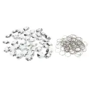 K9 Crystal Octagon Beads 2 Holes Pendants with Ring, 50 Pack 16mm Clear