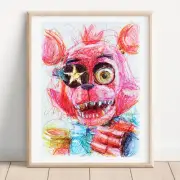 Glamrock Foxy Ballpoint Pen Print, Five Nights at Freddy's Security Breach Art