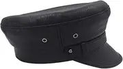 [Sandy Ting] Leather Fiddler Cap Biker Cap Greek Fisherman Unisex Style