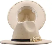 [Generic] Men Running Hat Womens Panama Hat Classic Belt Fedora Hat Wool Buckle Wide Floppy Baseball Caps Vs Headband