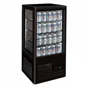 Thermaster Four-Sided Countertop Beverage Display Fridge Black - Countertop Display Fridges (TCBD78B) - TCBD78B
