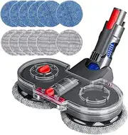 Xoxomeg Electric Mop Attachment Compatible with Dyson V15 V11 V10 V8 V7 Vacuum Cleaners, Mop Head with Detachable Water Tank, 12 Reusable Mop Pads