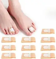Finger Broken Wrap Tapes,10Pcs Toe Cushioned Bandages, Toe Finger Buddy Bands,Toe Straightener Toe Protector Wraps Toe Splints Bent Toes Corrector Toe Separators,Broken Toe Splint Wraps Finger Loops