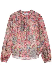 Veronica Beard Ashlynn Printed Silk Blouse - Pink - 6 (UK10 / S) 6 (UK10 / S)