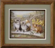 Hand Made Paper Tole 3D Art Framed Picture Oak Frame size 12x14 inches 8-8062
