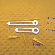 White 18mm Small Second Watch Hands Yellow Trim for ISA 8172 Quartz Movement
