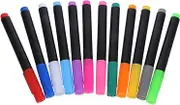 Alcohol Markers Brush Tip Paint Pens 12 Neon Dry Erase Markers Erasable Liquid Chalk Pens for Blackboard Glass