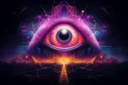 Eye of DMT Vision, UV tapestry, Blacklight Reactive, Psychedelic Wall Hanging