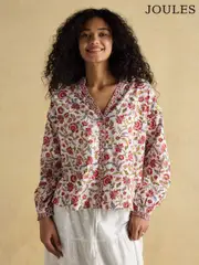 Joules Eloise Provence Floral Button Down Cotton Blouse (E82441) | $136