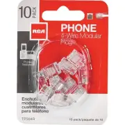 RCA Clear 4-Wire Modular Outlet Phone Plug (10-Pack) TP304R RCA TP304R