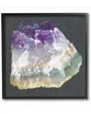 Amethyst On Subtle Grey Linen Canvas Photograph by Daphne Polselli Framed Art