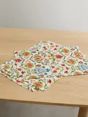 [Cabana] Cabana - Rinascimento Set Of Four Floral-print Linen Placemats - Multi - One size One size Multi