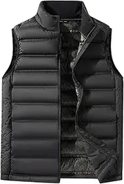 [Mkjuuior] Men's Winter Vest Sleeveless Puffer Jacket Stand Collar Warm Down Gilet Coats