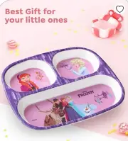 Frozen 3 Section Rectangular Melamine Plate.