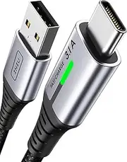 [INIU] USB C Cable, USB Type C Cable Fast Charging Cable, Nylon Braided Cord USB-C Fast Charger 3.1A, USBC Cable Phone Charger for iPhone 16 15 Pro Max iPad Samsung S22 S21 S20 Huawei Xiaomi etc. [0.3m]