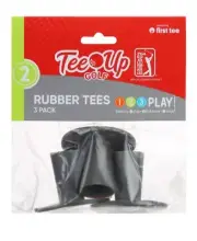PGA Tour Tee-Up Rubber Tees 3 Pack Black 1.5" Hight 2" Diameter Golf Tee