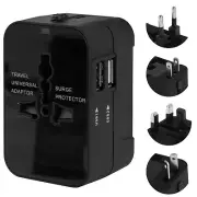 Travel Adapter Universal Dual USB Plug Adapter Outlet Converter Plug BT