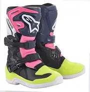 Alpinestars 2014518-1176-12 Tech 3S Kids Boots Black/Dark Blue/Pink Fluo Sz 12