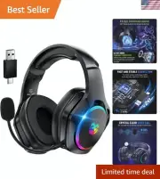 Wireless Gaming Headsets for NES Ps4 PC, 40H+ Hrs & 7.1 Surround Sound with N...