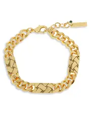 Kurt Geiger London Pave Quilted Chain Link Bracelet